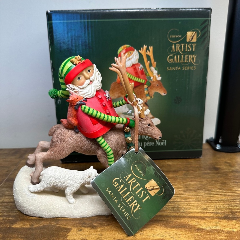 Enesco Artist Gallery Santa Series Santas Wild Ride Figurine 6015763 New Box